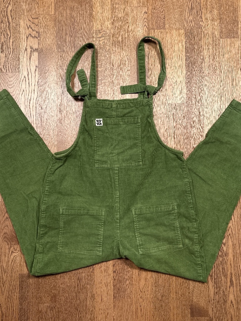 Lucy & Yak Organic Original Dungaree Corduroy Green Overalls Womens 8 R